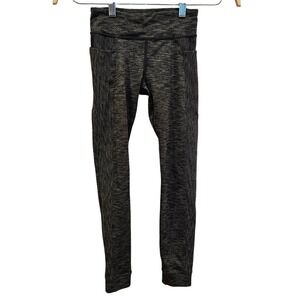 Athleta Girl School Day Ribbed Tight M 8-10 Black Heathered Leggings Pockets